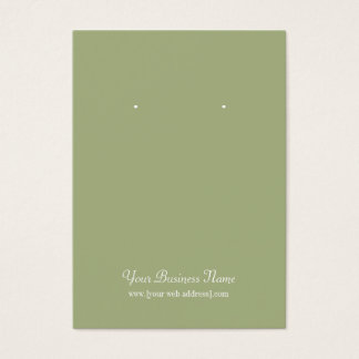 Cartes De Visite Sage Olive Green Plain Simple Custom Earrage Card