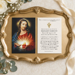 Cartes De Visite Saint-Cœur de Jésus Catholique Mémorial Funéraire