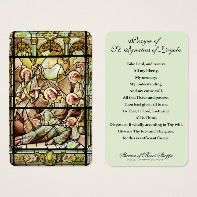 Cartes De Visite Saint Ignace de Loyola Prière catholique (Devant & derrière)