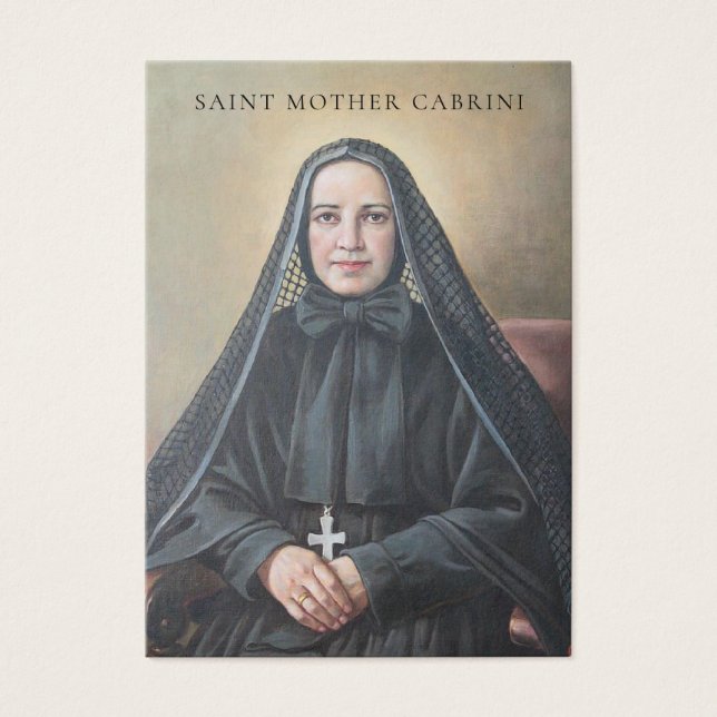Cartes De Visite Sainte Mère Cabrini Catholique Prière religieuse r (Devant)