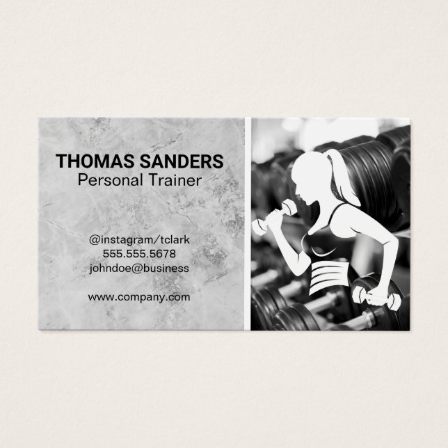 Cartes De Visite Salle De Fitness | Entraînement | Formateur person (Devant)