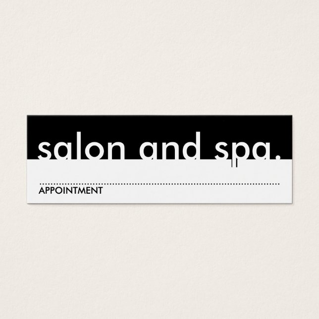 Cartes De Visite salon and spa. (appointment card) (Devant)