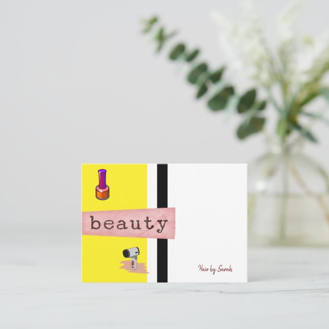 Cartes de visite, Salon de beauté cheveux  (Debout devant)