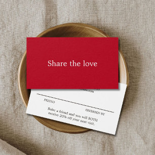 Cartes De Visite Salon de beauté minimaliste blanc rouge élégant