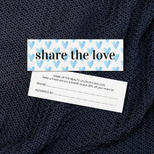 Cartes De Visite Salon de beauté moderne Cool Blue Hearts