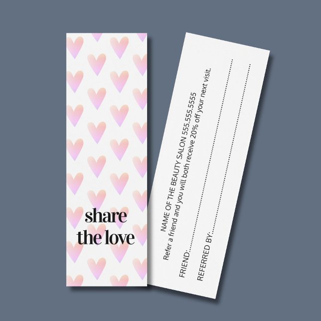 Cartes De Visite Salon de beauté moderne Cool clair Coeurs roses (Créateur téléchargé)