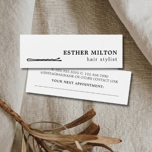 Cartes De Visite Salon de coiffure minimaliste cool avec épingle à
