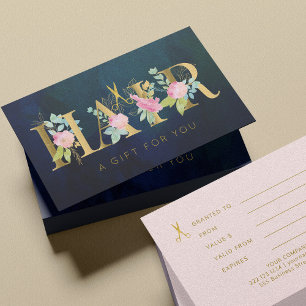 Cartes De Visite Salon de coiffure vintage certificat cadeau marine