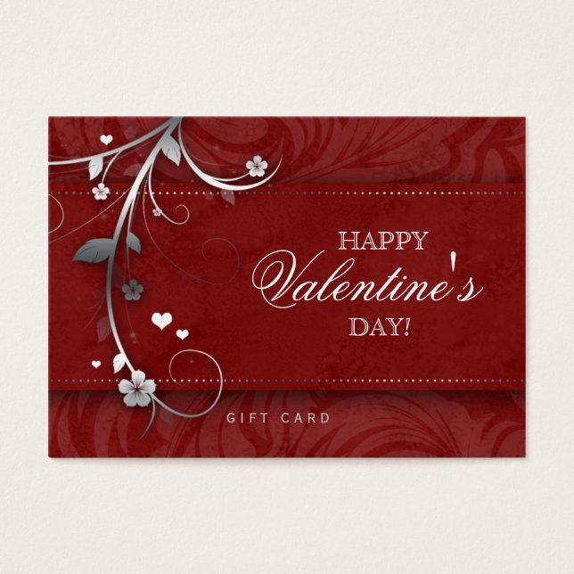 Cartes De Visite Salon Poison Card Spa Flower Floral Red Hearts (Devant)