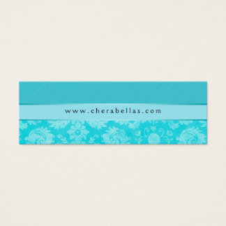 Cartes De Visite Salon Signet Spa damassé floral bleu