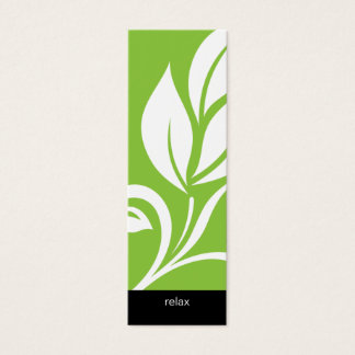 Cartes De Visite Salon Signet Spa haricot feuille fleurie vert