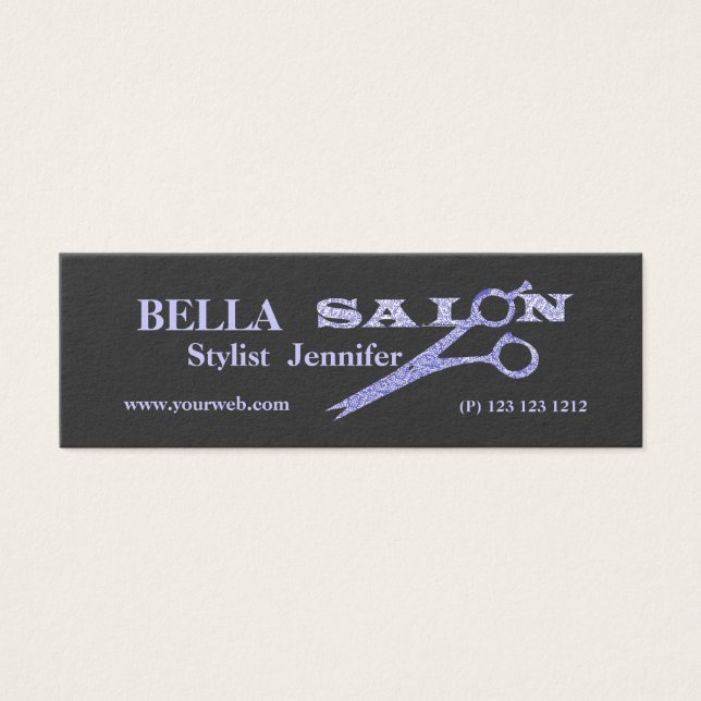 Cartes De Visite Salon violet Rendez-vous Design Ciseaux de cheveux (Devant)