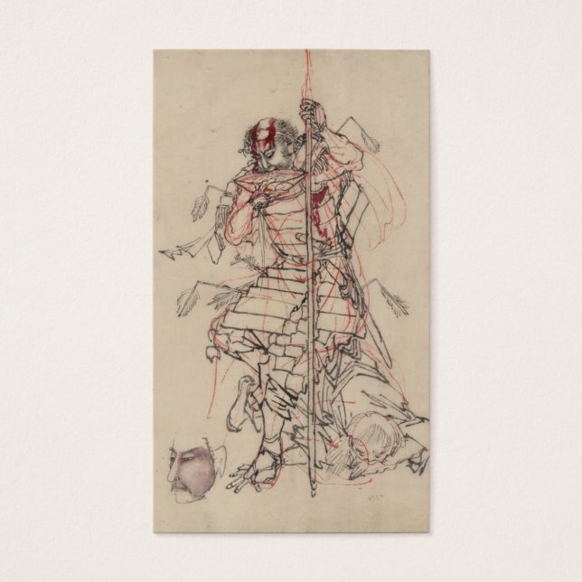 Cartes De Visite Samurai boit du saké vers les années 1800 (Devant)