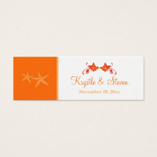 Cartes De Visite Sand, Orange, White Tropical Beach Favor Tag