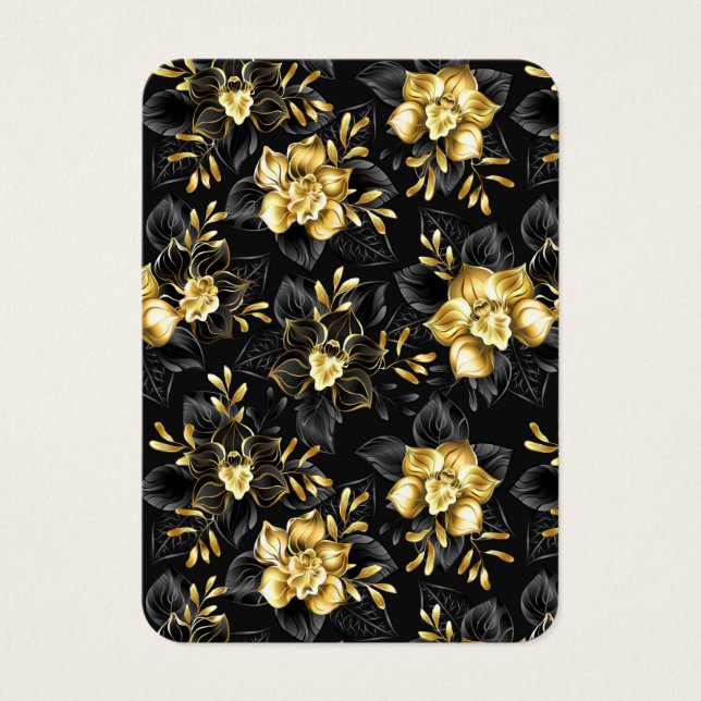 Cartes De Visite Sans couture avec orchidées de bijoux (Devant)