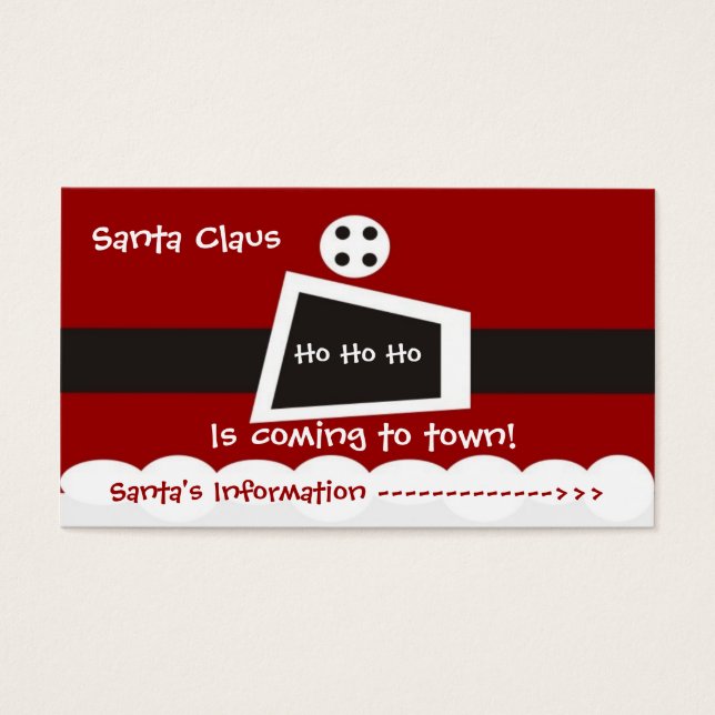 Cartes De Visite Santa Claus (Devant)