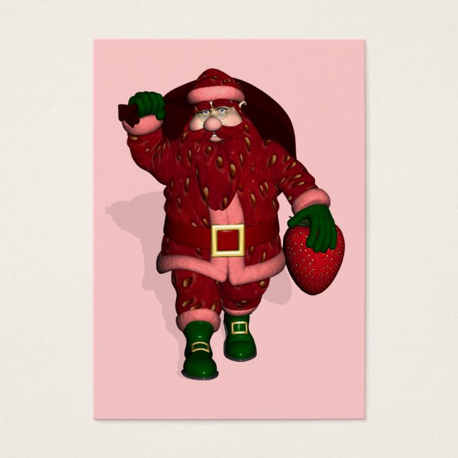 Cartes De Visite Santa Claus Strawberries Farmer (Devant)