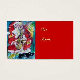 CARTES DE VISITE SANTA & SAX, FÊTE DE NOËL