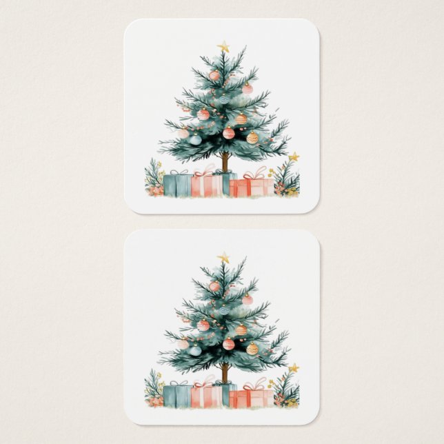Cartes De Visite sapin de Noël  (Devant & derrière)