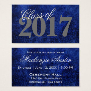 Cartes De Visite Sapphire Grad Blue Royal Cobalt Azure Année