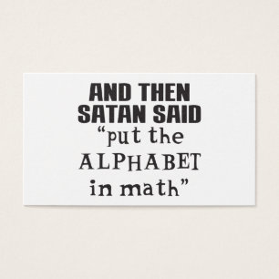 Cartes De Visite Satan Dit Mettre Alphabet Dans Math Funny College 