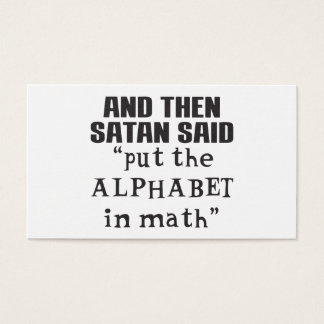 Cartes De Visite Satan Dit Mettre Alphabet Dans Math Funny College