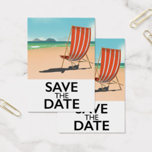 Cartes De Visite Sauver la Date vintage Chaise de plage