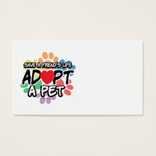 Cartes De Visite Sauvez un ami adoptent un animal familier