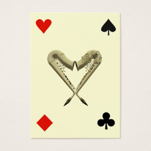 Cartes De Visite Saxophones d'ATC d'ACEO de diamant de coeurs,