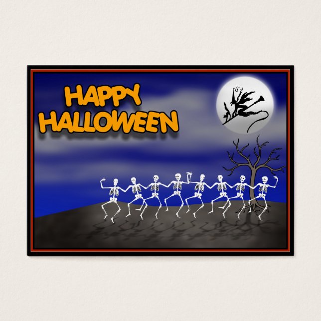 Cartes De Visite Scène de la fête d'Halloween (Devant)