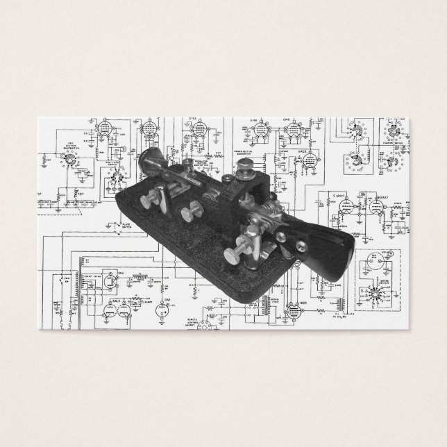 Cartes De Visite Schéma de clé radio du code Morse (Devant)