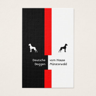 Cartes De Visite Schwarz rouge avec Dogue