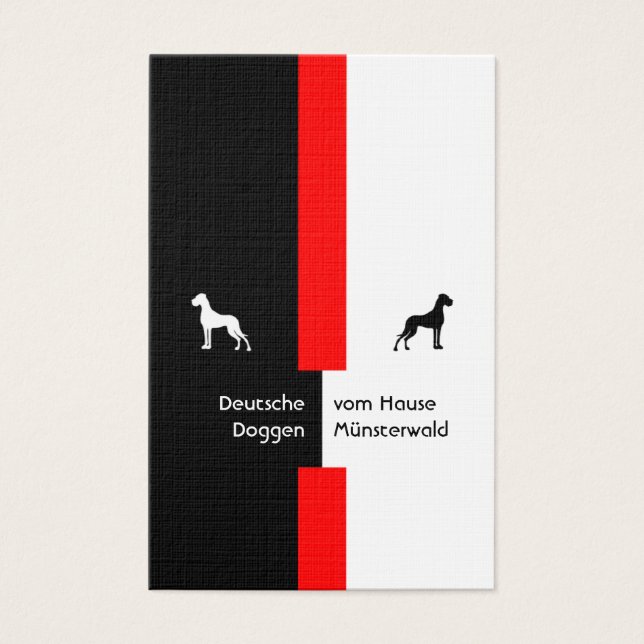 Cartes De Visite Schwarz rouge avec Dogue (Devant)