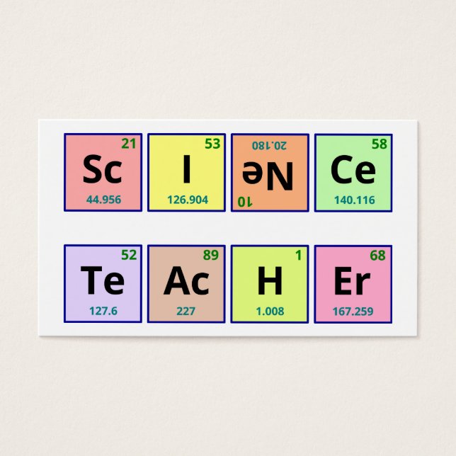 Cartes De Visite Science-teacher (Devant)