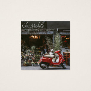 Cartes De Visite Scooter rouge vintage