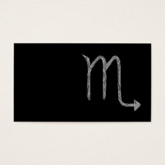 Cartes De Visite Scorpio. Panneau astrologie zodiaque. Noir.