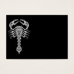 Cartes De Visite Scorpion tribal blanc complexe