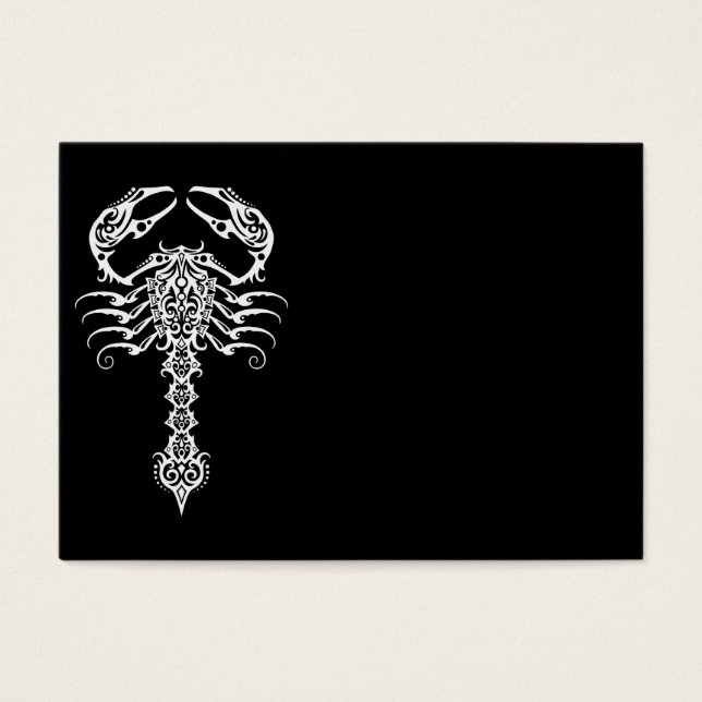 Cartes De Visite Scorpion Tribal Blanc complexe (Devant)