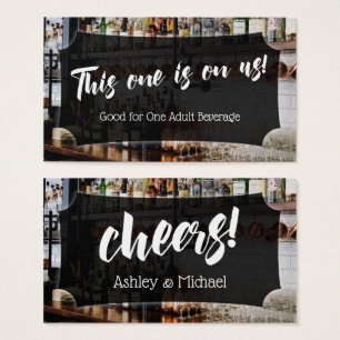 Cartes De Visite Script avec photo de bar, billets de boisson pour