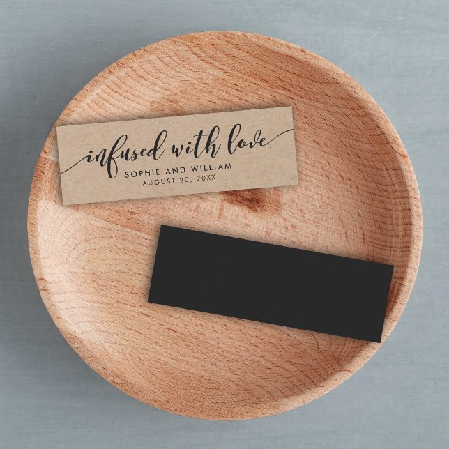 Cartes De Visite Script de relaxation Kraft rustique infusé d'amour (Créateur téléchargé)