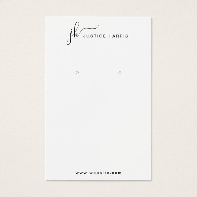 Cartes De Visite Script élégant Monogramme moderne Professionnel (Devant)