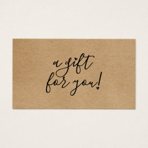Cartes De Visite Script Hearts Rustic Kraft Gift Card