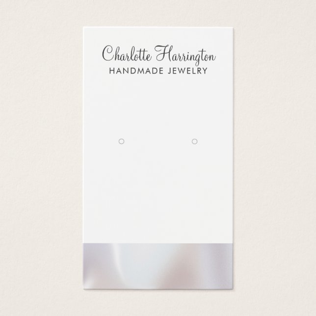 Cartes De Visite Script Iridescente Pearl Edge Earring Bijoux (Devant)