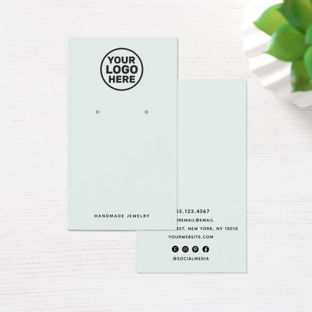 Cartes De Visite Seafoam Green Eear Ajouter Logo Display Porte (Bureau)