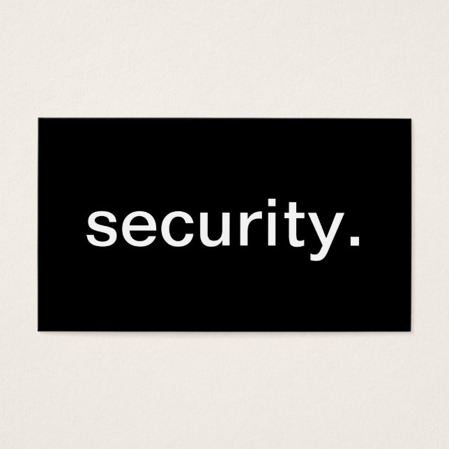 Cartes De Visite Sécurité (Devant)