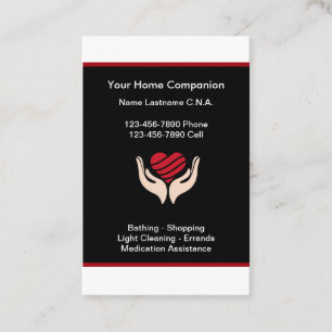Cartes de visite Senior Home Companion Heart