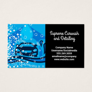 Cartes De Visite Service de nettoyage des voitures Bulles