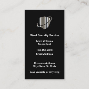 Cartes de visite Service de sécurité Bouclier Méta