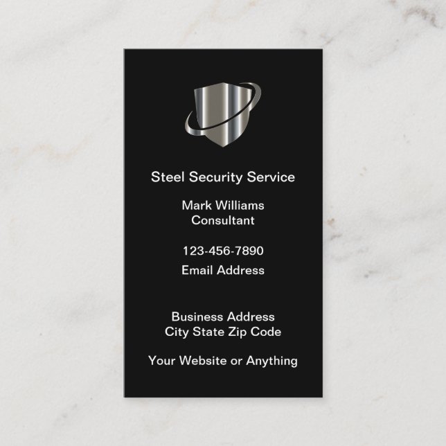 Cartes de visite Service de sécurité Bouclier Méta (Devant)