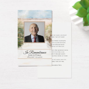 Cartes De Visite Service funéraire de plage naturelle Prière commém